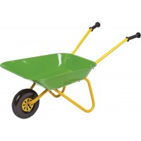 Детская тачка садовая Rolly Toys с металическим кузовом, желто-зеленая (271801)