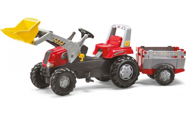 Детский трактор на педалях Rolly Toys rollyJunior Farm с прицепом и погрузчиком (811397)