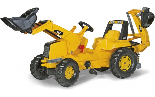 Детский трактор на педалях Rolly Toys rollyJunior CAT с погрузчиком и экскаватором (813001)