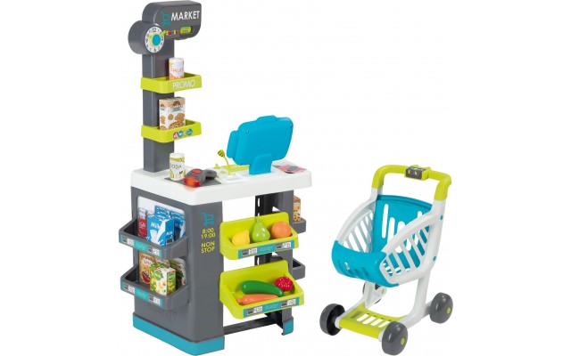 Ігровий набір Smoby Toys Інтерактивний маркет з електронною касою та візком (350230)