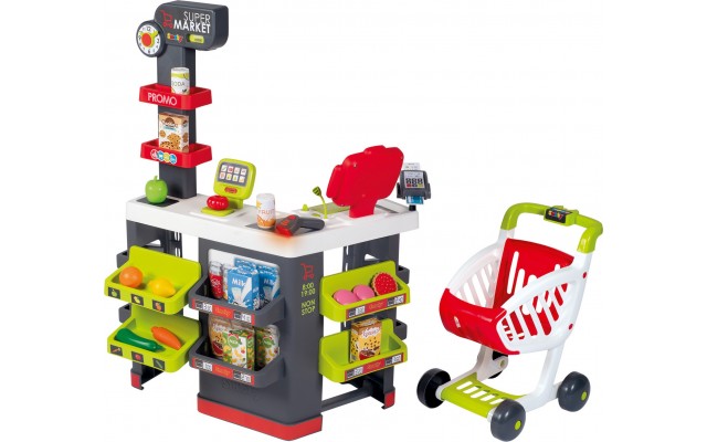 Ігровий набір Smoby Toys Супермаркет з електронною касою та візком (350234)