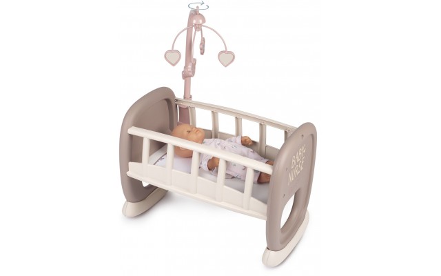 Іграшкова колиска Smoby Baby Nurse Для пупса з мобілем (220372)