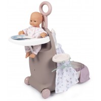 Набор для пупса Smoby Baby Nurse 3-в-1 Раскладной чемодан со стульчиком и кроватью (220374)