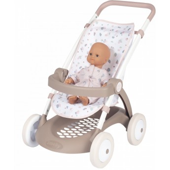 Коляска для куклы Smoby Toys Baby Nurse Розовая пудра. Прогулка с корзиной (254018)