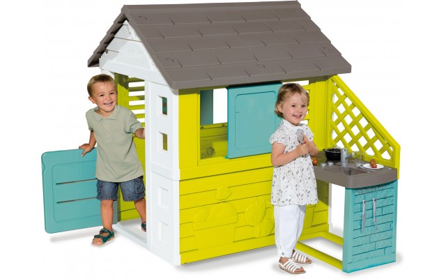 Домик игровой Smoby Радужный с летней кухней и 17 аксес. (810722)