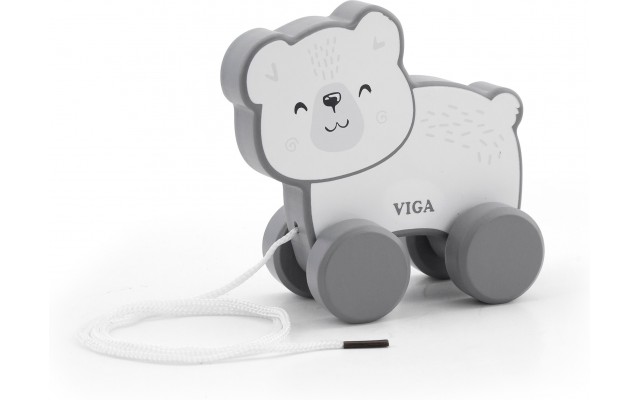 Іграшка каталка Viga Toys PolarB Білий ведмедик (44001)