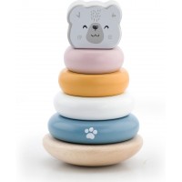Іграшка пірамідка Viga Toys PolarB Білий ведмедик неваляшка, дерев'яна (44005)