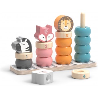 Деревянный сортер-пирамидка Viga Toys PolarB Зверята (44022)