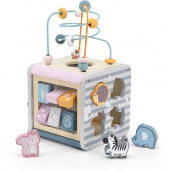 Бизикуб Viga Toys PolarB 5 в 1 из дерева  (44030)