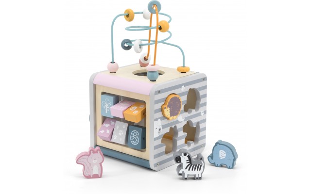Бізікуб Viga Toys PolarB 5-в-1 з дерева (44030)