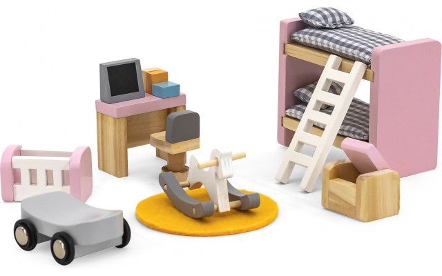 Дерев'яні меблі для ляльок Viga Toys PolarB Дитяча кімната (44036)