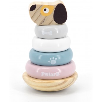 Іграшка пірамідка Viga Toys PolarB Собачка неваляшка з дерева (44042)