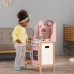Детская деревянная кухня Viga Toys PolarB с посудой, розовая (44046) title=