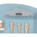 Детская деревянная кухня Viga Toys PolarB с посудой, голубая (44047) title=