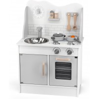 Детская кухня из дерева Viga Toys PolarB с аксессуарами, серая (44049)