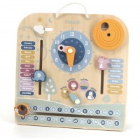 Детский обучающий календарь из дерева Viga Toys PolarB с часами, на английском языке (44056)