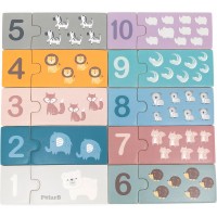 Дерев'яний пазл Viga Toys PolarB Числа та звірята (44071)