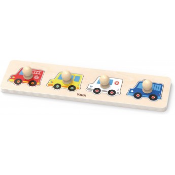Пазл для раннего развития Viga Toys Рамка-вкладыш Спецмашины из дерева (44535)