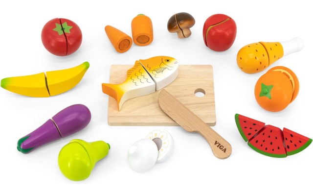 Іграшкові продукти Viga Toys Нарізана їжа з дерева (44579)