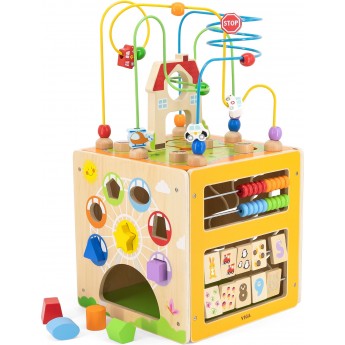 Бізікуб дерев'яний Viga Toys Мультикуб 5 в 1 (44591)
