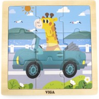 Дерев'яний міні-пазл Viga Toys Автомобіль 9 ел. (44629)