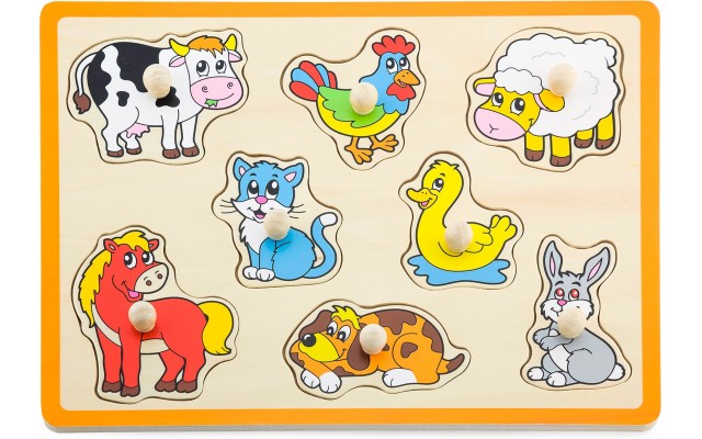Пазл-вкладыш для раннего развития Viga Toys Домашние животные (50017)