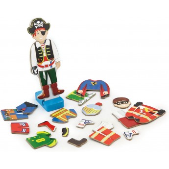 Набір магнітних елементів Viga Toys Одягни хлопчика (50021)