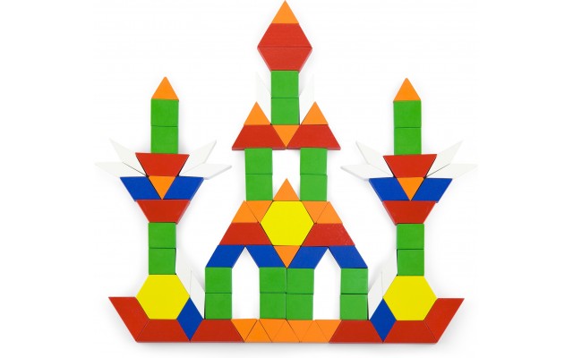 Дерев'яний конструктор Viga Toys Кольорова мозаїка, 250 ел. (50065)
