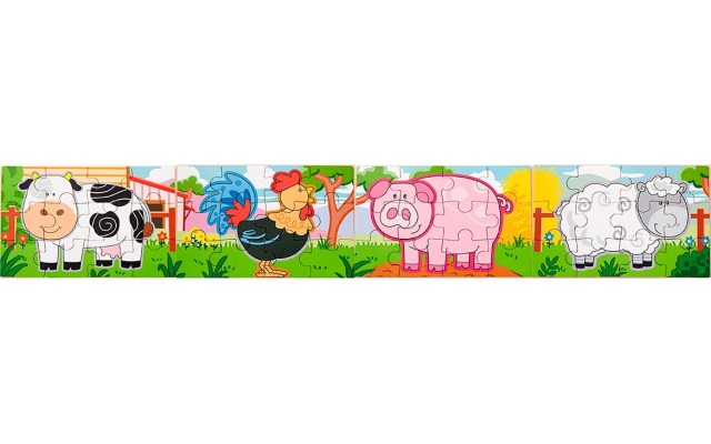 Дерев'яний пазл Viga Toys Ферма 4 в 1, 48 ел. (50069)