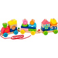Іграшка каталка-пірамідка Viga Toys Барвистий паровозик (50089)