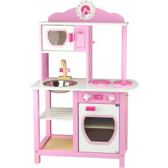 Детская деревянная кухня Viga Toys бело-розовая (50111)