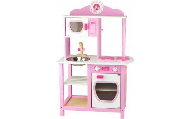 Детская деревянная кухня Viga Toys бело-розовая (50111)