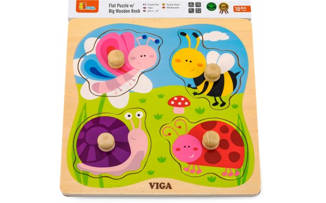 Деревянная рамка-вкладыш Viga Toys Насекомые (50131)