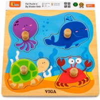Дерев'яна рамка-вкладиш Viga Toys Морські жителі (50132)