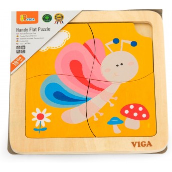 Деревянный пазл-вкладыш Viga Toys Бабочка, 4 эл. (50136)