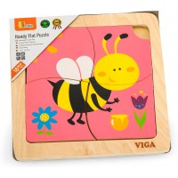 Деревянный пазл-вкладыш Viga Toys Пчелка, 4 эл. (50138)