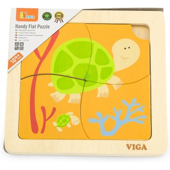 Дерев'яний пазл-вкладиш Viga Toys Черепашки, 4 ел. (50143)