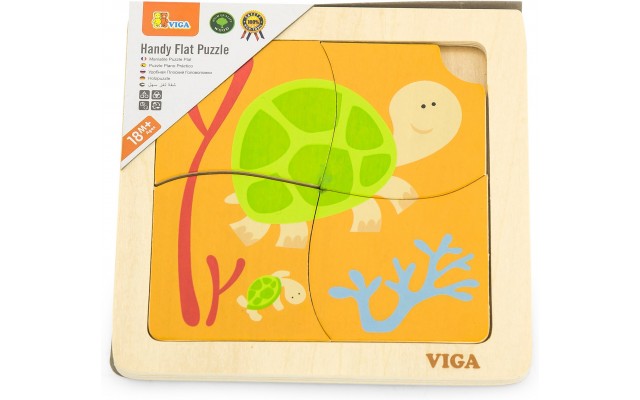 Дерев'яний пазл-вкладиш Viga Toys Черепашки, 4 ел. (50143)