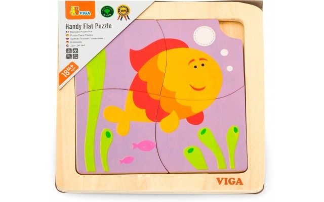 Деревянный пазл-вкладыш Viga Toys Рыбка, 4 эл. (50144)