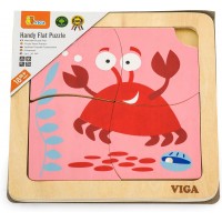 Дерев'яний пазл-вкладиш Viga Toys Крабик, 4 ел. (50146)