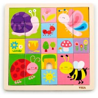 Деревянная рамка-вкладыш Viga Toys Насекомые, 25 эл. (50150)