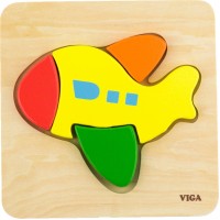 Деревянный пазл-вкладыш Viga Toys Самолетик (50173)
