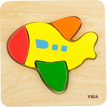 Деревянный пазл-вкладыш Viga Toys Самолетик (50173)