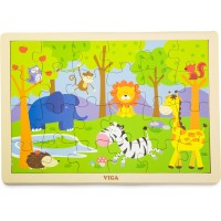 Деревянная рамка-вкладыш Viga Toys Зверушки, 24 пазла (50198)