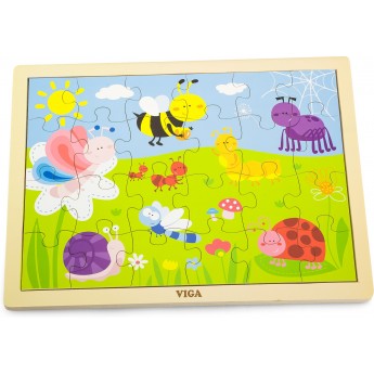 Деревянная рамка-вкладыш Viga Toys Парк, 24 пазла (50199)