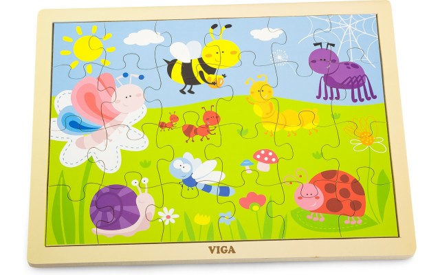 Деревянная рамка-вкладыш Viga Toys Парк, 24 пазла (50199)