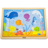 Дерев'яна рамка-вкладиш Viga Toys Океан, 24 пазла (50200)