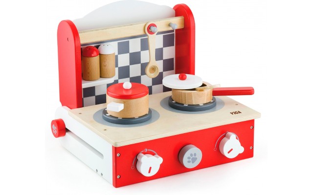 Детская складная деревянная плита Viga Toys с посудой (50232)