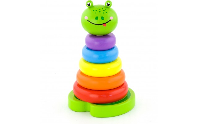 Деревянная игрушка пирамидка Viga Toys Жабка (50258)
