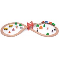 Игровой набор Viga Toys Деревянная железная дорога, 39 эл. (50266)